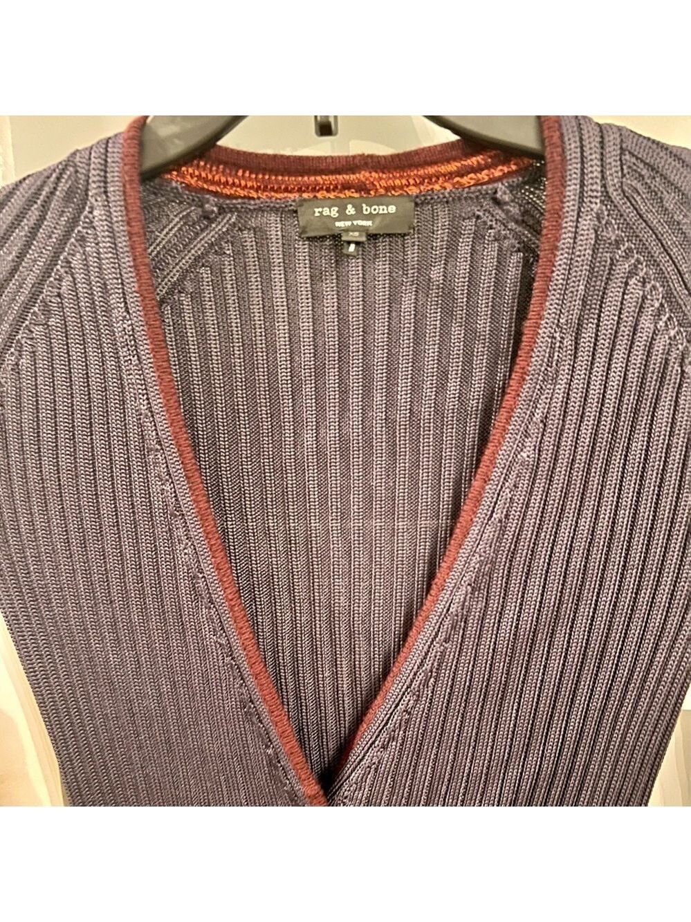 RAG AND BONE purple and burgundy wool long cardigan. Size XS